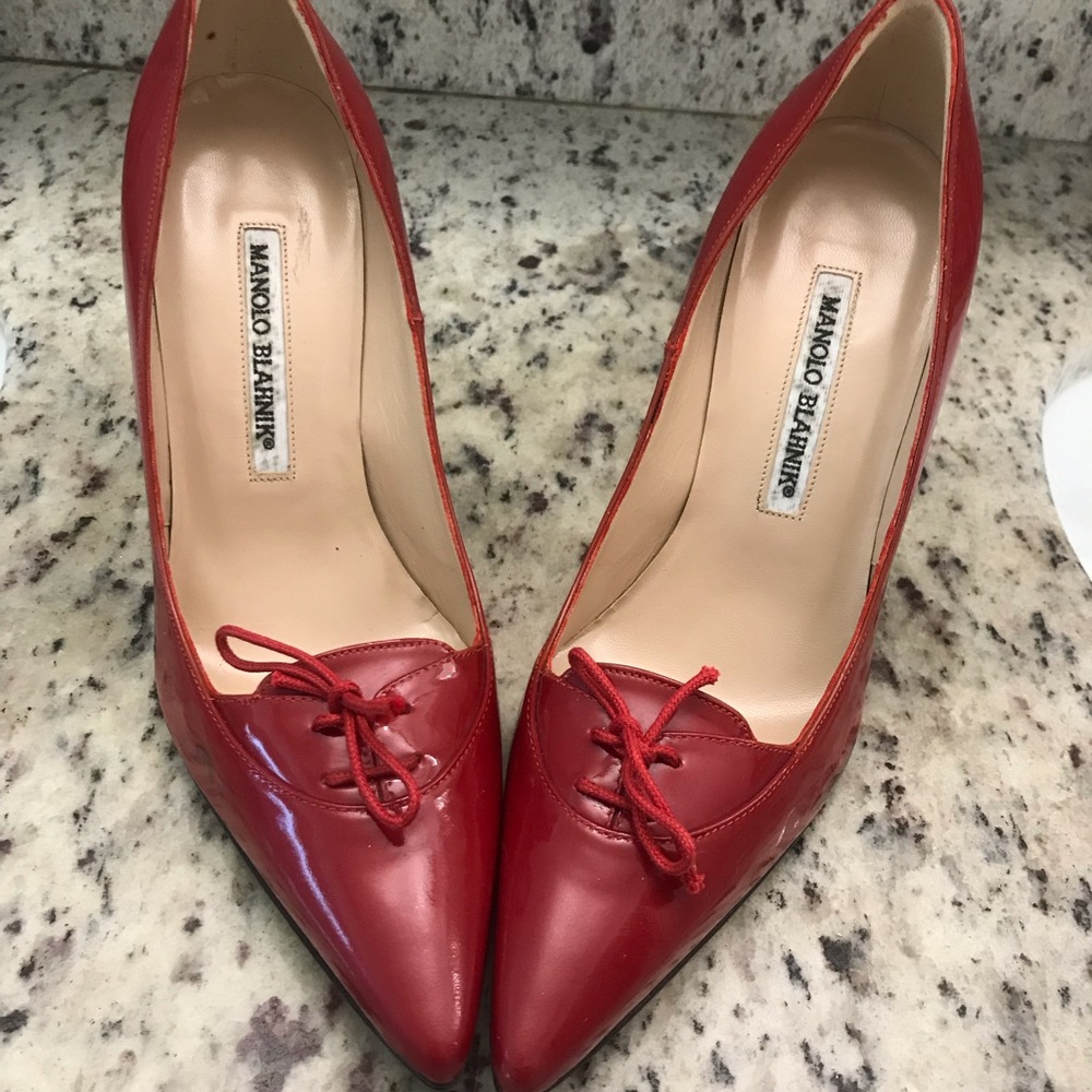 Manolo Blahnik Red Stilettos 100% Authentic